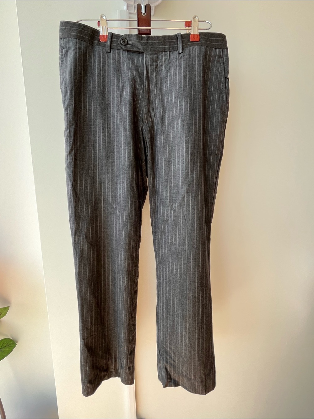 Men's Charcoal Pinstripe Dress Pants